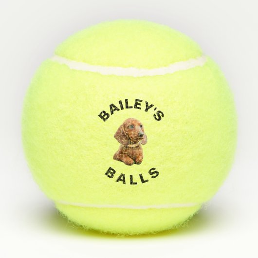 Grappige aangepaste hond foto tennisballen (Achterkant)