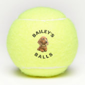 Grappige aangepaste hond foto tennisballen (Voorkant)
