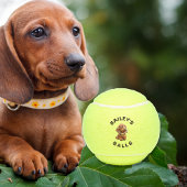 Grappige aangepaste hond foto tennisballen