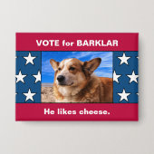 Grappige aangepaste hond President verkiezingscamp Button (Voorkant)