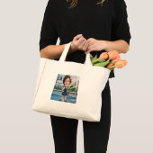 Grappige aangepaste hoofd blauwe baan karikatuur P Mini Tote Bag (Voorkant (product))