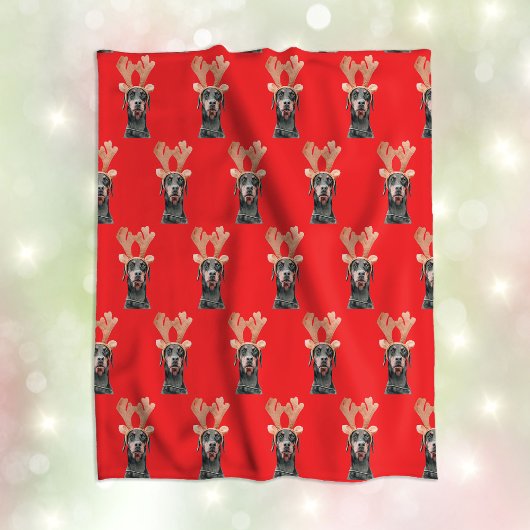 Grappige aangepaste huisdier gezichts foto kerst fleece deken