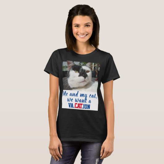 Grappige aangepaste kat foto We willen een va.cat. T-shirt (Voorkant volledig)