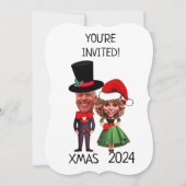 Grappige aangepaste kerst paar karikatuur kaart (Voorkant)