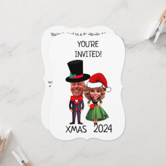 Grappige aangepaste kerst paar karikatuur kaart