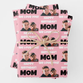 Grappige aangepaste Kinder gezicht foto Happy Birt Inpakpapier Vel