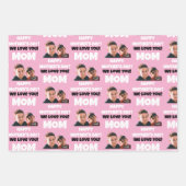 Grappige aangepaste Kinder gezicht foto Happy Moed Inpakpapier Vel (Voorkant 3)