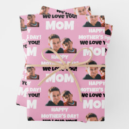 Grappige aangepaste Kinder gezicht foto Happy Moed Inpakpapier Vel