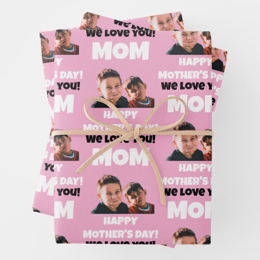 Grappige aangepaste Kinder gezicht foto Happy Moed Inpakpapier Vel (In situ)