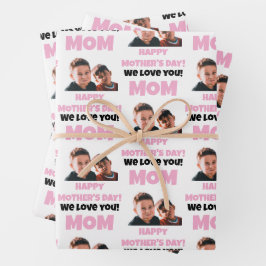 Grappige aangepaste Kinder gezicht foto Happy Moed Inpakpapier Vel