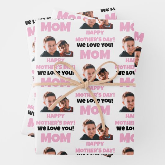 Grappige aangepaste Kinder gezicht foto Happy Moed Inpakpapier Vel (In situ)