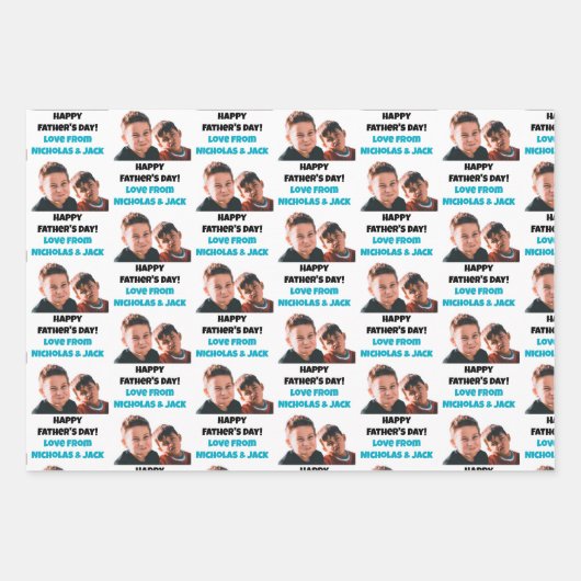 Grappige aangepaste Kinder gezicht foto Happy Vade Inpakpapier Vel (Voorkant 3)