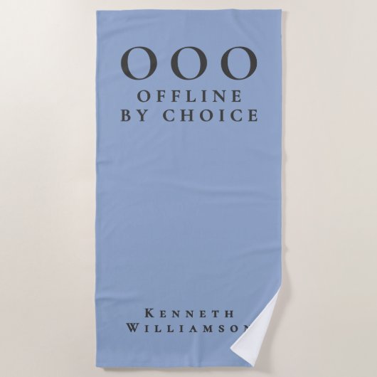 Grappige Aangepaste Koude Blauwe Houtskool OOO Min Strandlaken (Voorkant)