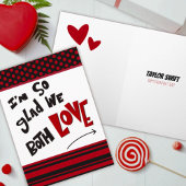 Grappige aangepaste liefde Valentijnsharten kaart