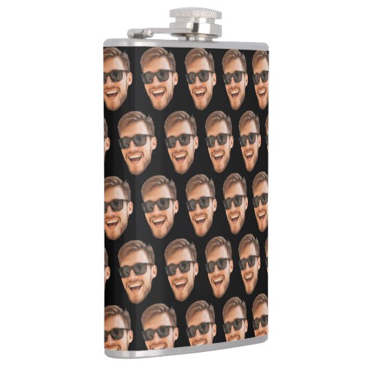 Grappige aangepaste Mannen gezicht foto Heupfles (Rechts)