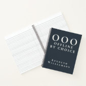 Grappige Aangepaste Marineblauwe Witte OOO Minimal Notitieboek (Binnen)