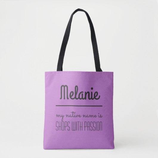 Grappige aangepaste naam boodschappentassen tote bag (Voorkant)