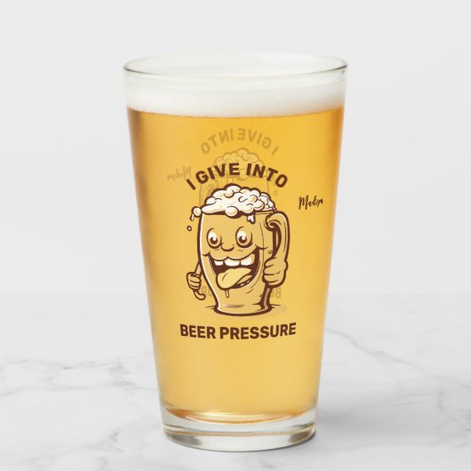 Grappige aangepaste naam en tekst bier glas (Achterkant gevuld)