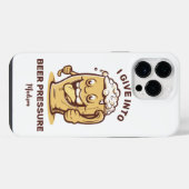 Grappige aangepaste naam en tekst bier iPhone hoesje (Achterkant horizontaal)