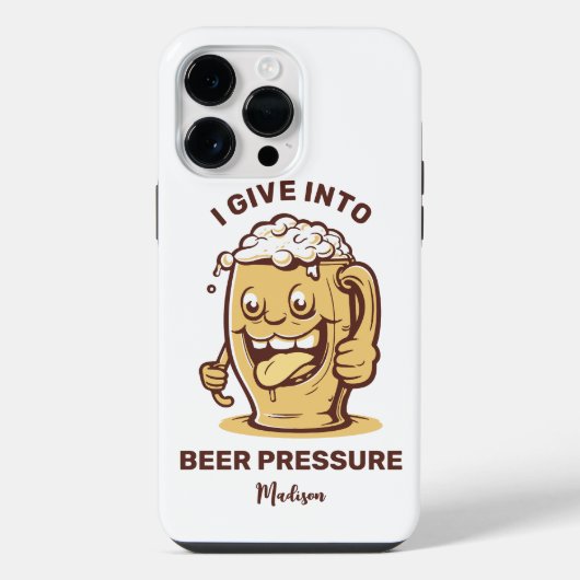 Grappige aangepaste naam en tekst bier iPhone hoesje (Achterkant)