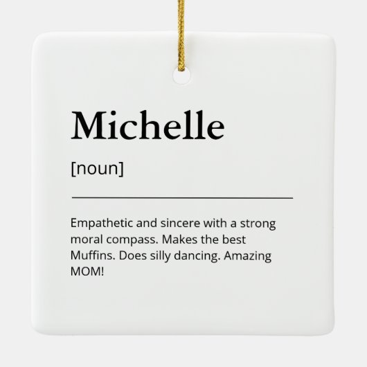 Grappige aangepaste naam Familie vakantie minimali Keramisch Ornament (Achterkant)