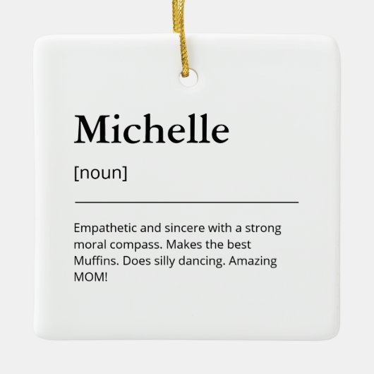 Grappige aangepaste naam Familie vakantie minimali Keramisch Ornament (Voorkant)