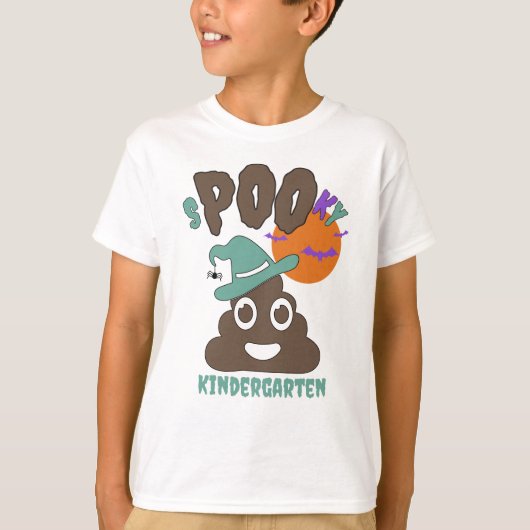 Grappige aangepaste naam Grade Jaar Spooky Poo T-shirt (Voorkant)
