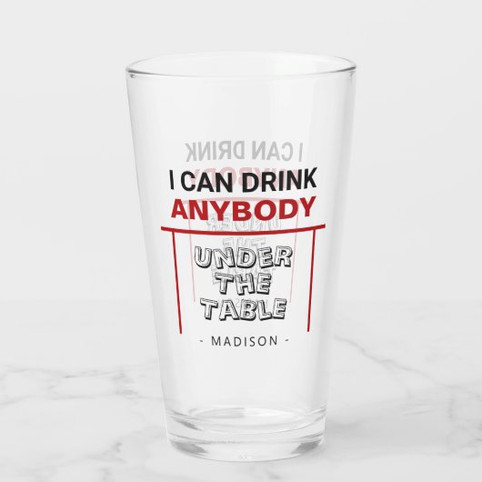 Grappige aangepaste naam pint glas (Achterkant)