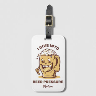 Grappige aangepaste naam & tekst bier bagagelabel