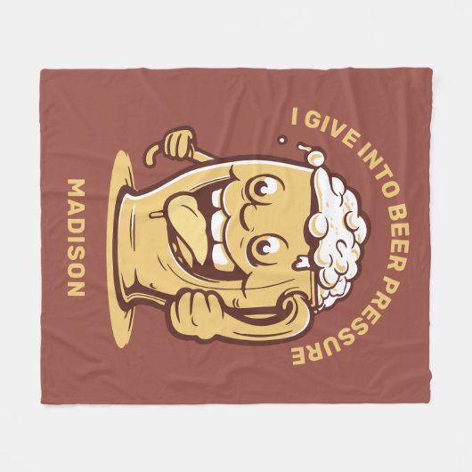 Grappige aangepaste naam & tekst bier fleece deken (Voorkant (Horizontaal))