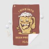 Grappige aangepaste naam & tekst bier golfhanddoek (Insitu)