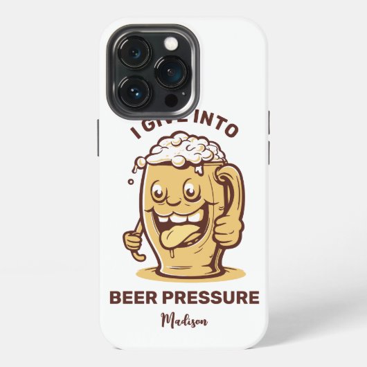 Grappige aangepaste naam & tekst bier iPhone hoesje (Achterkant)
