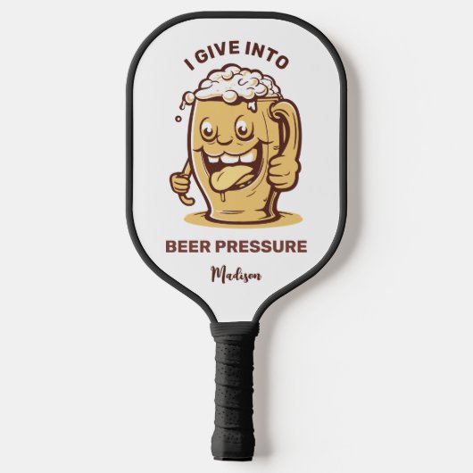 Grappige aangepaste naam & tekst bier pickleball paddle (Achterkant)