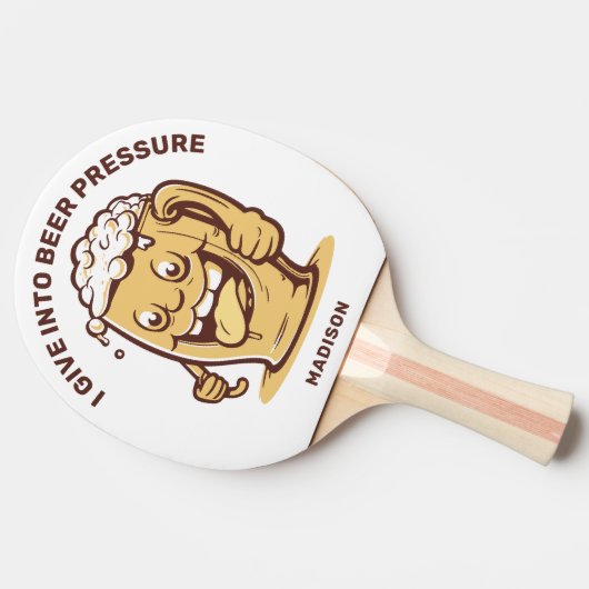 Grappige aangepaste naam & tekst bier tafeltennisbatje (Zijkant)