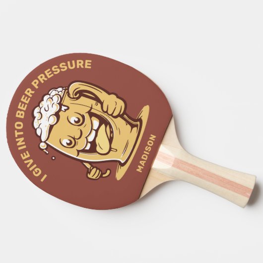 Grappige aangepaste naam & tekst bier tafeltennisbatje (Zijkant)