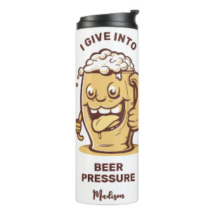 Grappige aangepaste naam & tekst bier thermosbeker