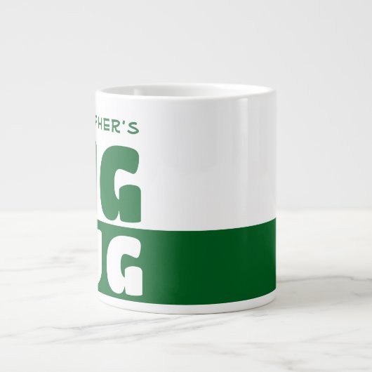 Grappige Aangepaste Naam Tekst Twee Tone Navy Grot Grote Koffiekop (Voorkant)