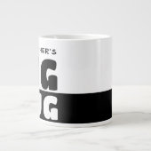Grappige Aangepaste Naam Tekst Twee Tone Zwart Gro Grote Koffiekop (Voorkant)