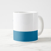 Grappige aangepaste naam tekst twee toon blauw gro grote koffiekop (Voorkant rechts)