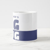 Grappige aangepaste naam tekst twee toon blauw gro grote koffiekop (Voorkant)