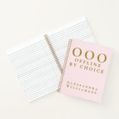 Grappige Aangepaste Pastel Roze Goud OOO Minimalis Notitieboek (Binnen)