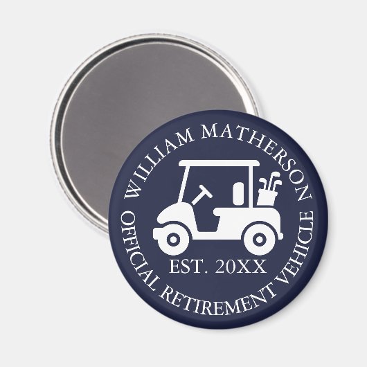 Grappige Aangepaste Pensioenkar Buggy Navyblauw Magneet (Voorkant / Achterkant)