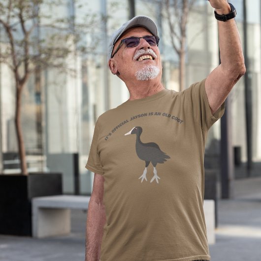 Grappige aangepaste slagzin oude meerkoet grafisch t-shirt