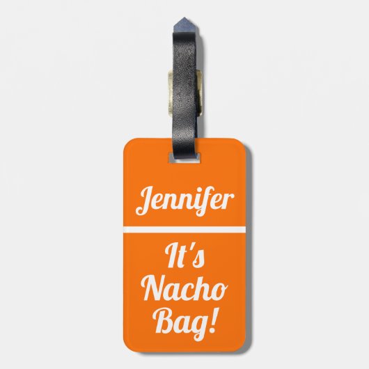 Grappige aangepaste tas aandacht Humor Sinaasappel Bagagelabel (Achterkant verticaal)