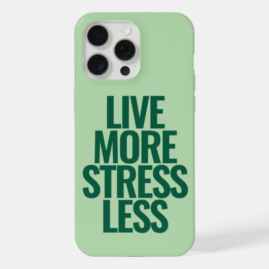 Grappige aangepaste tekst live meer stress minder iPhone hoesje (Achterkant)
