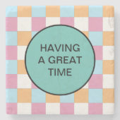 Grappige aangepaste tekst stenen onderzetter (Voorkant)