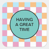 Grappige aangepaste tekst vierkante sticker (Voorkant)