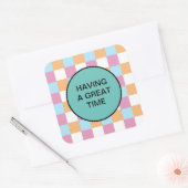 Grappige aangepaste tekst vierkante sticker (Envelop)