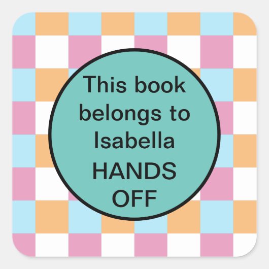 Grappige aangepaste tekst vierkante sticker (Voorkant)