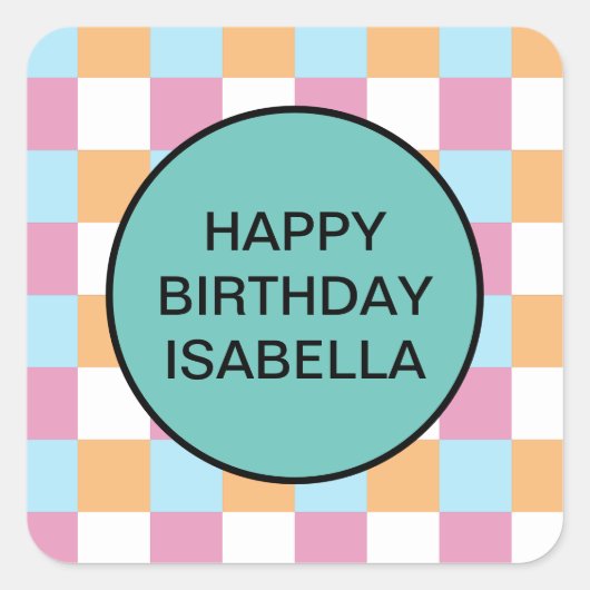 Grappige aangepaste tekst vierkante sticker (Voorkant)